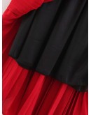 Solid Pleated Skirt